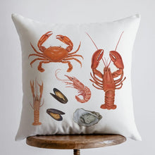 Load image into Gallery viewer, Sea Crustaceans Accent Pillow- 12” x 12”