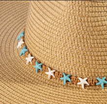 Load image into Gallery viewer, Starfish Beaded Band Straw Hat Collection