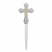Load image into Gallery viewer, Vintage Yellow Cross Letter Opener