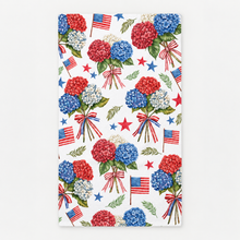 Load image into Gallery viewer, Hydrangea 4th of July Waffle Dish Towel