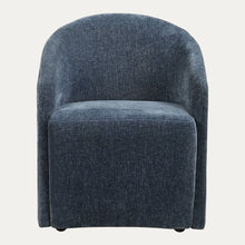 Load image into Gallery viewer, Blue upholstered chair on a white background