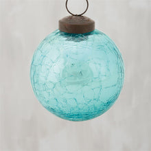 Load image into Gallery viewer, Blue Ball Glass Ornament