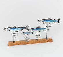 Load image into Gallery viewer, Metal/Wood Fish Tea Light Holder