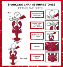 Load image into Gallery viewer, Sparkling Rhinestone Lobster Keychain