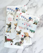 Load image into Gallery viewer, Patriotic Dogs Tea Towel