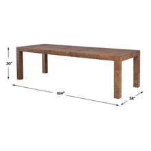 Load image into Gallery viewer, Crafted Olive-Ash Burl Wood Dining Table 84"