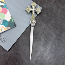 Load image into Gallery viewer, Glitter & Pewter Cross Letter Opener