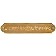 Load image into Gallery viewer, Brass Captain's Quarters Plaque