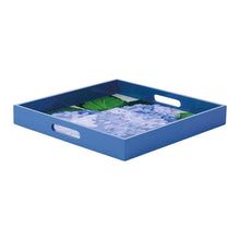 Load image into Gallery viewer, Hydrangea Square Lacquer Serving Tray 15"