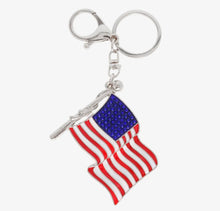 Load image into Gallery viewer, Rhinestone Pave Flag Keychain Collection