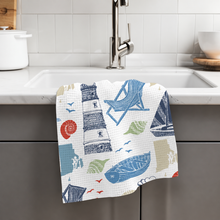 Load image into Gallery viewer, Nautical Lighthouse Waffle Dish Towel
