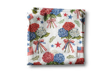 Load image into Gallery viewer, Hydrangea 4th of July Kitchen Waffle Towel