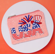Load image into Gallery viewer, USA Beaded Coin Purse