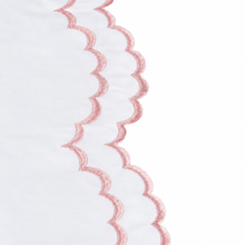 Load image into Gallery viewer, Rose/White Scalloped King Duvet Cover Set