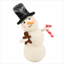 Load image into Gallery viewer, Snowman w/ Gingerbread Ornament