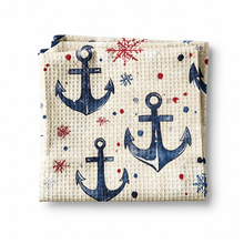 Load image into Gallery viewer, Christmas Nautical Waffle Dish Towel