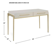 Load image into Gallery viewer, White Faux Shagreen Desk