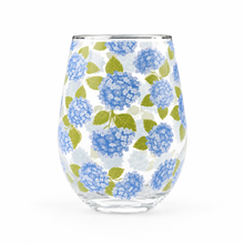 Load image into Gallery viewer, Hydrangea Stemless Wine Glass