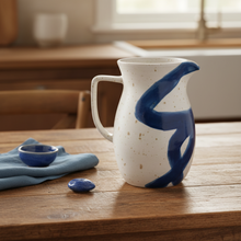 Load image into Gallery viewer, Hand-Painted Stoneware Serving Pitcher