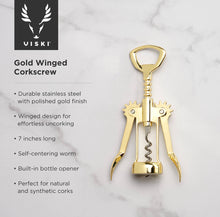 Load image into Gallery viewer, Gold-Plated Winged Corkscrew & Bottle Opener
