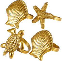 Load image into Gallery viewer, Beach Napkin Ring Set/4