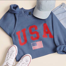 Load image into Gallery viewer, USA Flag Heavy Weight Sweatshirt