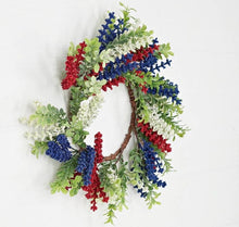 Load image into Gallery viewer, Patriotic Heather Wreath & Boxwood Collection