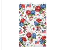 Load image into Gallery viewer, Hydrangea 4th of July Kitchen Waffle Towel