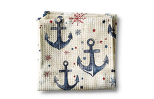 Load image into Gallery viewer, Christmas Nautical Kitchen Waffle Towel