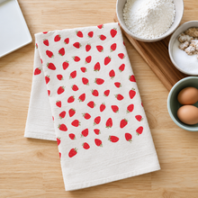 Load image into Gallery viewer, Strawberry Hand Printed Kitchen Dish Towel