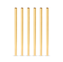 Load image into Gallery viewer, Reusable Gold-Plated Stainless Steel Lowball Straws- S/6
