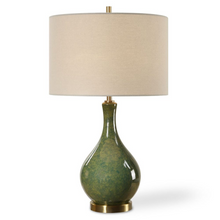 Load image into Gallery viewer, Emerald Glazed Table Lamp