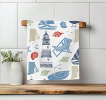 Load image into Gallery viewer, Nautical Lighthouse Kitchen Waffle Towel