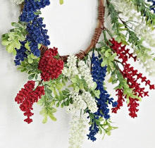 Load image into Gallery viewer, Patriotic Heather Wreath & Boxwood Collection