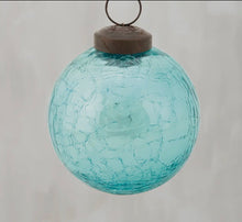 Load image into Gallery viewer, Blue Ball Glass Ornament