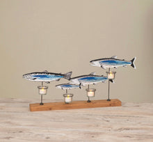 Load image into Gallery viewer, Metal/Wood Fish Tea Light Holder
