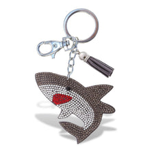 Load image into Gallery viewer, Rhinestone Shark Keychain/Charm