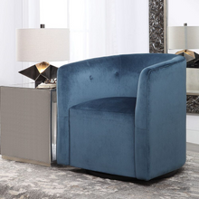 Load image into Gallery viewer, Ink Blue Swivel Chair