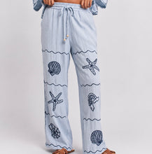 Load image into Gallery viewer, Blue Shell Embroidered Pants