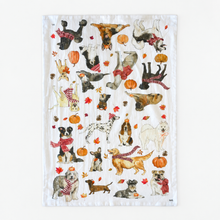 Load image into Gallery viewer, Cozy Fall Dogs Kitchen Dish Towel