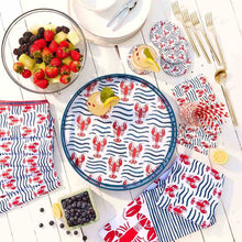 Load image into Gallery viewer, Lobster Waves Round Laquer Serving Tray