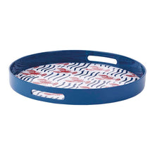 Load image into Gallery viewer, Lobster Waves Round Laquer Serving Tray