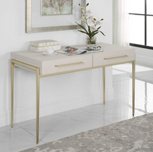 Load image into Gallery viewer, White Faux Shagreen Desk
