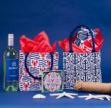 Load image into Gallery viewer, Lobster Waves Reusable Gift Bag Tote
