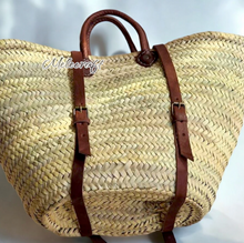 Load image into Gallery viewer, Handwoven Moroccan Tote/Backpack W/ Adjustable Leather Straps