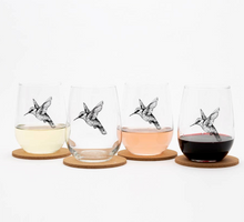 Load image into Gallery viewer, Hummingbird Stemless Wine Glass