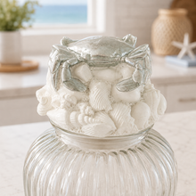 Load image into Gallery viewer, Coastal Crab &amp; Seashell Glass Jar
