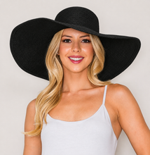 Load image into Gallery viewer, Simple Black Floppy Oversized Sun Hat
