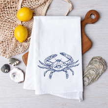 Load image into Gallery viewer, Blue Crab Flour Sack Dish Towel
