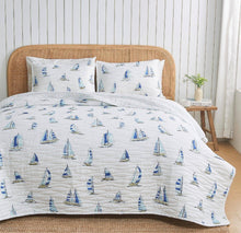 Load image into Gallery viewer, Sailboat King Quilt &amp; Sham Set
